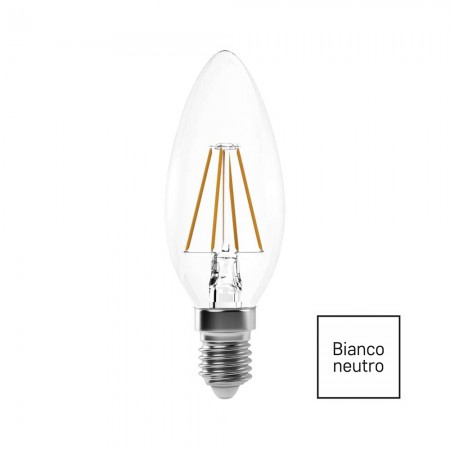 Lampadina LED filamento E14 4W (40W) 4000K 465LM oliva chiara Emos Z74214