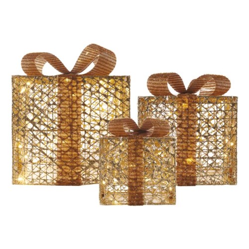 SET 3 SCATOLE REGALO COLORE ORO...