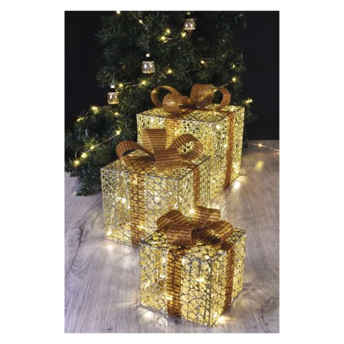 SET 3 SCATOLE REGALO COLORE ORO...