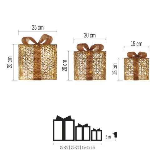 SET 3 SCATOLE REGALO COLORE ORO...