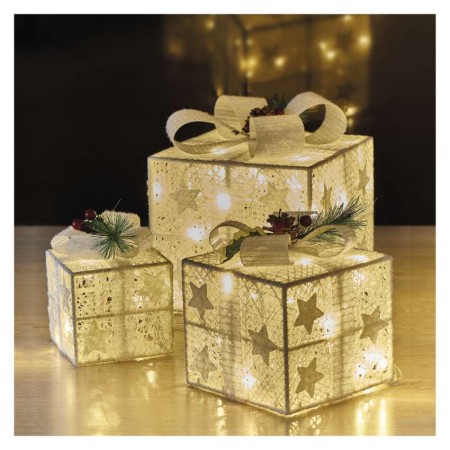 Decorazione Natalizia LED 3 Scatole Regalo con Decorazioni, Luce Bianca Calda e Timer | Emos DCFC27