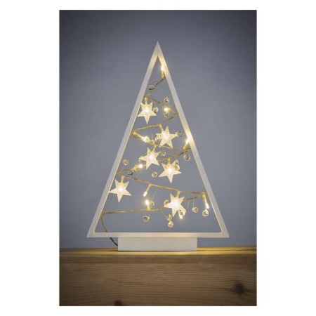 Decorazione in Legno Albero con Stelle 15 Led a batterie | Emos DCWW27