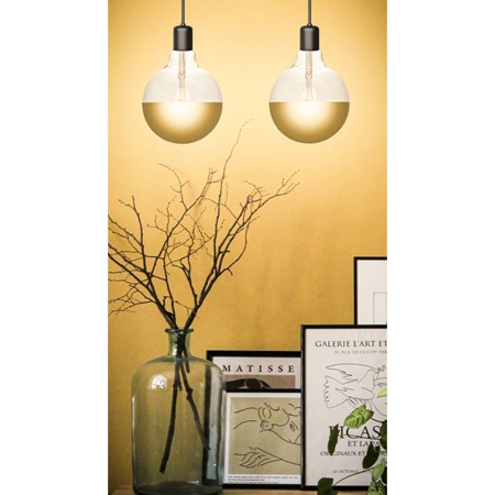 Lampadina LED Globo d.125 Cupola Oro - Lusso e Calore, 6.5W | Dimmerabile