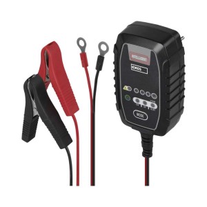 Caricabatteria moto scooter quad EMOS N1015 automatico con microprocessore, display LED e morsetti per batterie 6V 12V
