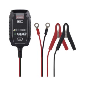 Caricabatteria moto scooter quad EMOS N1015 automatico con microprocessore, display LED e morsetti per batterie 6V 12V 2