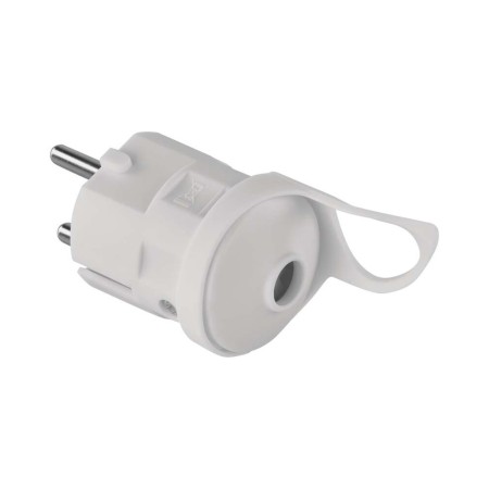 Spina Schuko Bianca Anello per Estrazione Uscita Dritta | EMOS P0038