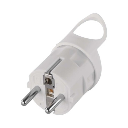 Spina Schuko Bianca Anello per Estrazione Uscita Laterale | EMOS P0039