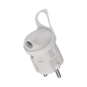 Spina Schuko bianca EMOS P0039 anello per estrazione facile uscita laterale non tirare cavo