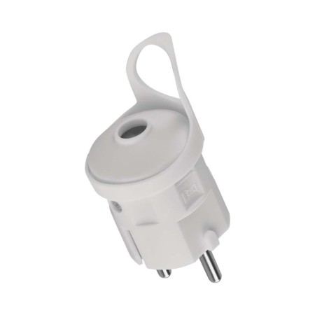 Spina Schuko bianca EMOS P0038 anello per estrazione facile uscita dritta non tirare cavo