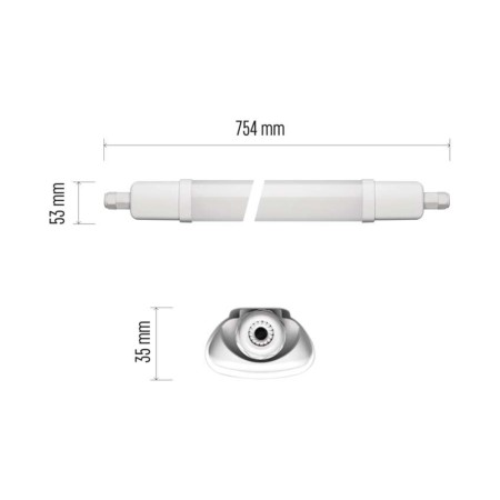 Plafoniera LED stagna DUSTY 18W, IP65, 1700lm, Resistente agli Urti IK08 | Emos ZT3020