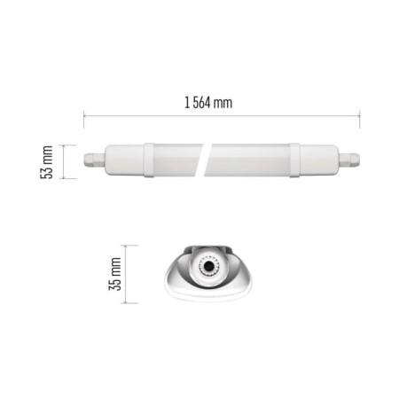 Plafoniera LED stagna DUSTY 45W, IP65, 4500lm, Resistente agli Urti IK08 | Emos ZT3220
