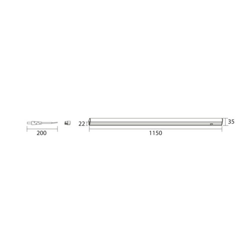 Reglette LED T5 Tri-Color 15W 1150mm...