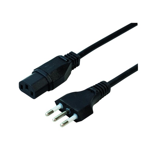 Cavo Alimentazione IMQ 10A+T IEC C13 2m Nero