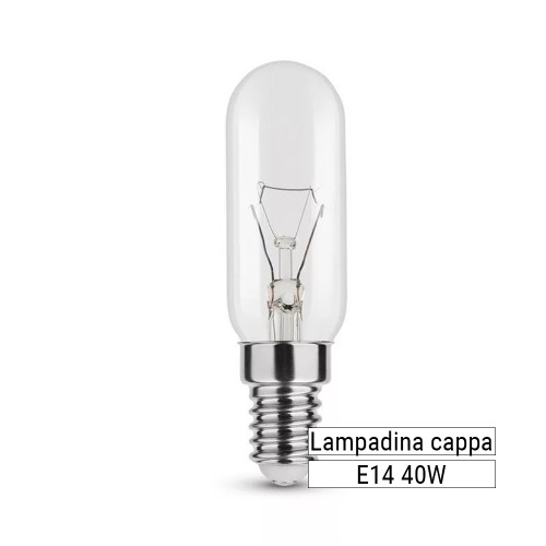 Lampadina per cappa cucina E14 40W, 25x82MM, illuminazione ottimale