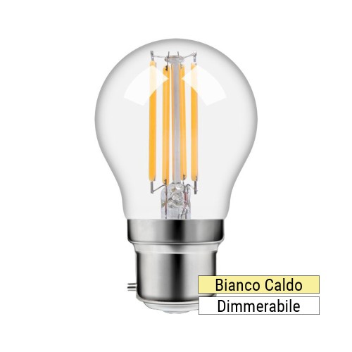 LAMPADINA LED FILAMENTO BA22D SFERA 4W 2700K 470LM DIMMERABILE