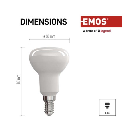 Lampadina LED R50 E14 4W 4000K 450lm Luce Neutra | Emos ZQ7221