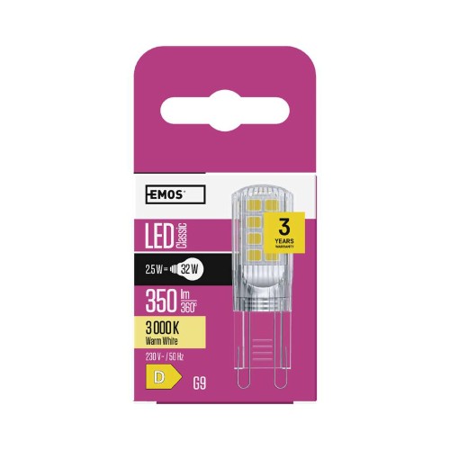 Lampadina LED G9 2.5W (32W) 3000K -...