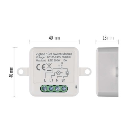Modulo Interruttore 1 Canale L+N Gosmart IP-2101SZ ZigBee | Emos H5101