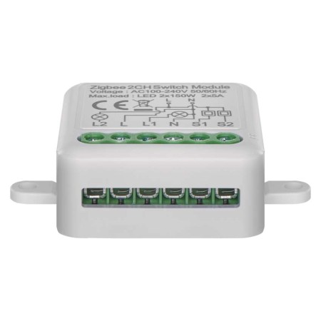 Modulo Interruttore 2 Canali L+N Gosmart IP-2102SZ ZigBee | Emos H5102
