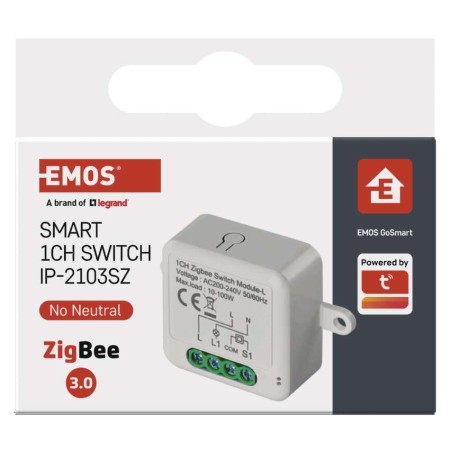 Modulo Interruttore 1 Canale ZigBee Gosmart IP-2103SZ (No Neutro) | Emos H5103