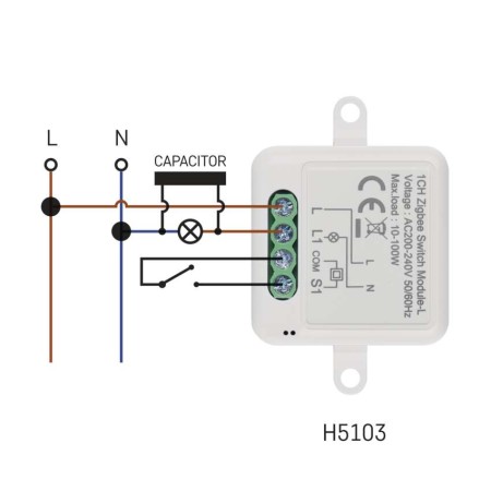 Modulo Interruttore 1 Canale ZigBee Gosmart IP-2103SZ (No Neutro) | Emos H5103