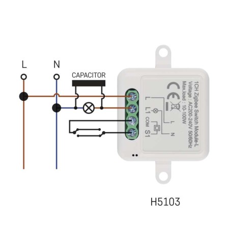 Modulo Interruttore 1 Canale ZigBee Gosmart IP-2103SZ (No Neutro) | Emos H5103