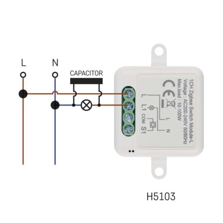 Modulo Interruttore 1 Canale ZigBee Gosmart IP-2103SZ (No Neutro) | Emos H5103