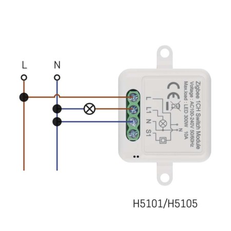 Modulo Interruttore 1 Canale L+N Gosmart IP-2101SZ ZigBee | Emos H5101
