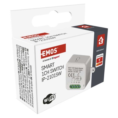 Modulo Interruttore 1 Canale Gosmart IP-2101SW Wi-Fi | Emos H5105
