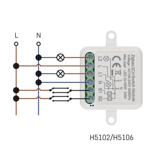 Modulo Interruttore 2 Canali Gosmart...