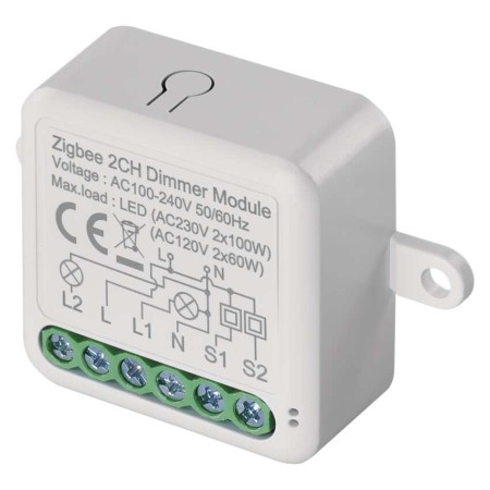 Modulo Interruttore Dimmer 2 Canali Gosmart IP-2112DZ ZigBee | Emos H5108