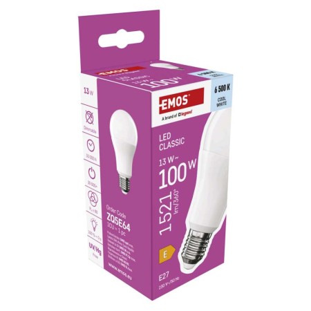 Lampadina LED Goccia E27 13W (100W) 1521lm 6500K Luce Fredda | EMOS ZQ5E64