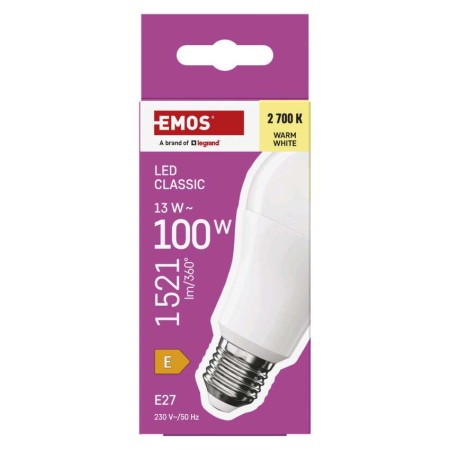 Lampadina LED Goccia E27 13W (100W) 1521lm 2700K Luce Calda | EMOS ZQ5E61