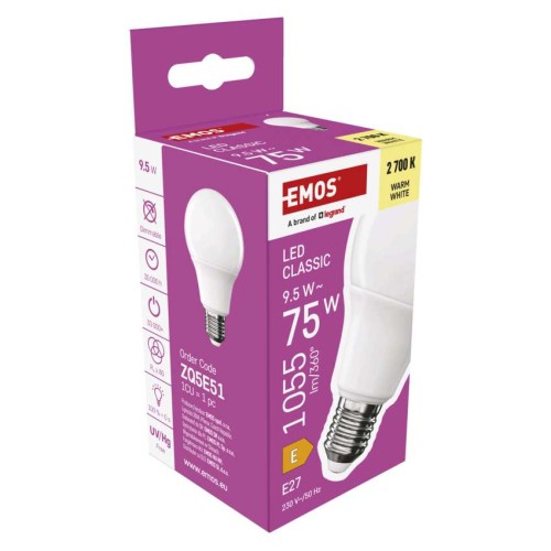 Lampadina LED Goccia E27 9.5W (75W)...