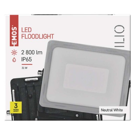 Faro LED ILIO 31W 2800 lumen 4000K Nero | EMOS ZS2530