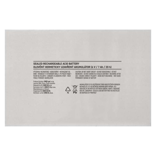 Batteria al piombo ricaricabile 6V...