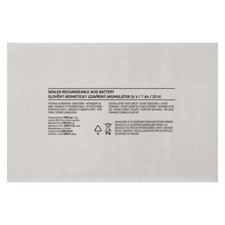 Batteria al piombo ricaricabile 6V 7AH attacco faston 4.7MM  EMOS B9659