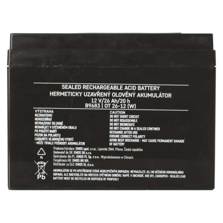 Batteria al piombo ricaricabile 12V 26AH L2 EMOS B9683