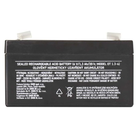 Batteria al piombo ricaricabile 6V 1.3AH attacco faston 4.7 EMOS B9651