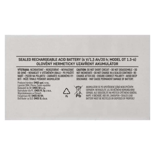 Batteria al piombo ricaricabile 6V...