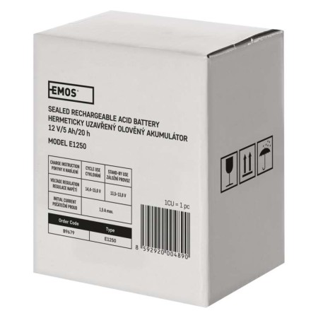 Batteria al piombo ricaricabile 12V 5AH attacco faston 6.3 EMOS B9679