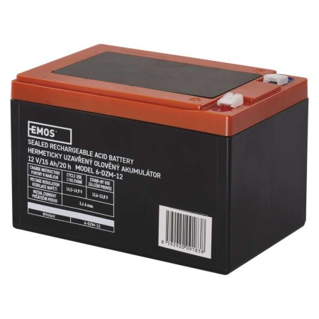 Batteria al piombo ricaricabile  12V 15AH attacco faston 6.3 EMOS B9656V