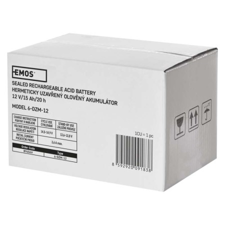 Batteria al piombo ricaricabile  12V 15AH attacco faston 6.3 EMOS B9656V