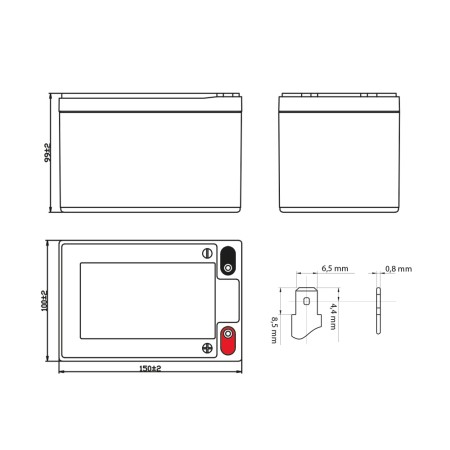 Batteria al piombo ricaricabile  12V 15AH attacco faston 6.3 EMOS B9656V