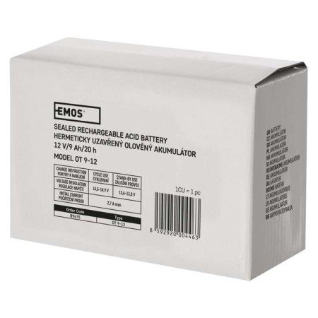 Batteria Piombo 12V 9Ah Ricaricabile Faston 6.3mm per UPS e Backup | EMOS B9675