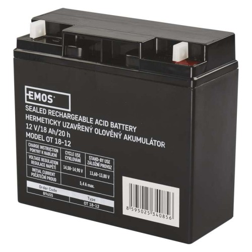Batteria Piombo 12V 18Ah per Trattorini Rasaerba UPS Allarmi con Bulloni | EMOS B9655