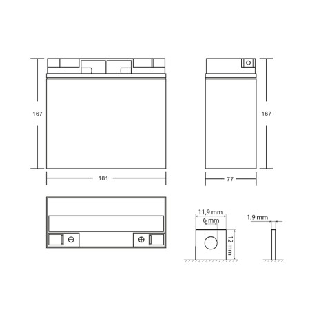 Batteria Piombo 12V 18Ah per Trattorini Rasaerba UPS Allarmi con Bulloni | EMOS B9655