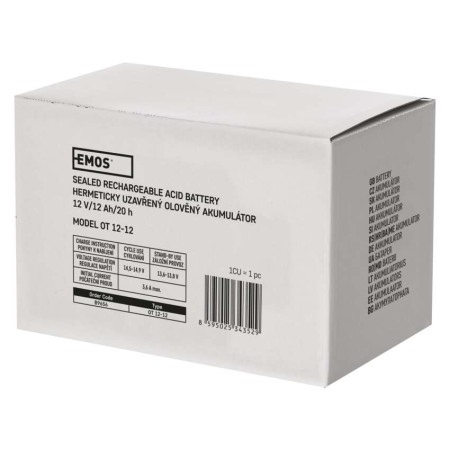 Batteria al Piombo Ricaricabile 12V 12AH Attacco Faston 6.3 | EMOS B9656