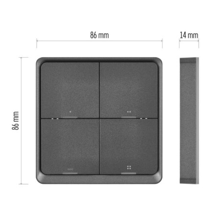Controller Scena 4 Pulsanti ZigBee Antracite | Controllo Smart Casa | Emos H5016