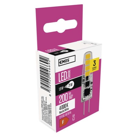 Lampadina LED Bispina G4 1.9W (20w) 3000K Bianco Neutro | EMOS ZQ8621